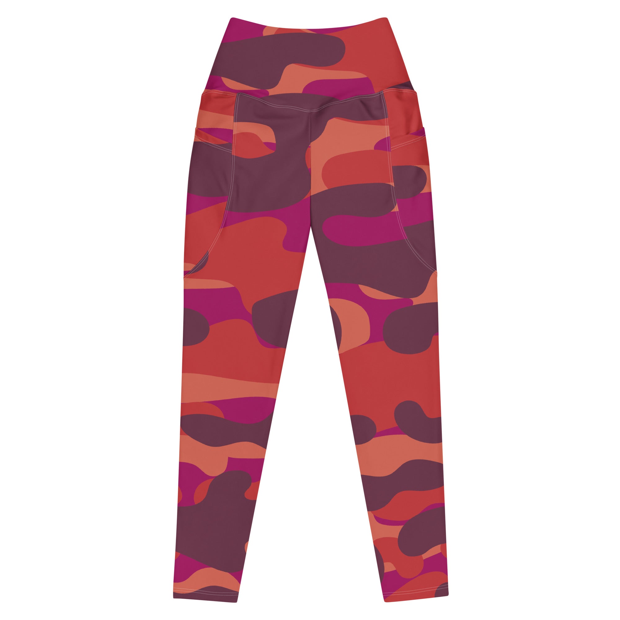 Women's Red Camo Leggings with pockets