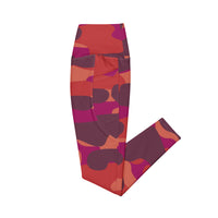 Women's Red Camo Leggings with pockets