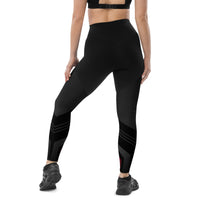 Women's Sports Leggings - Red Stripe